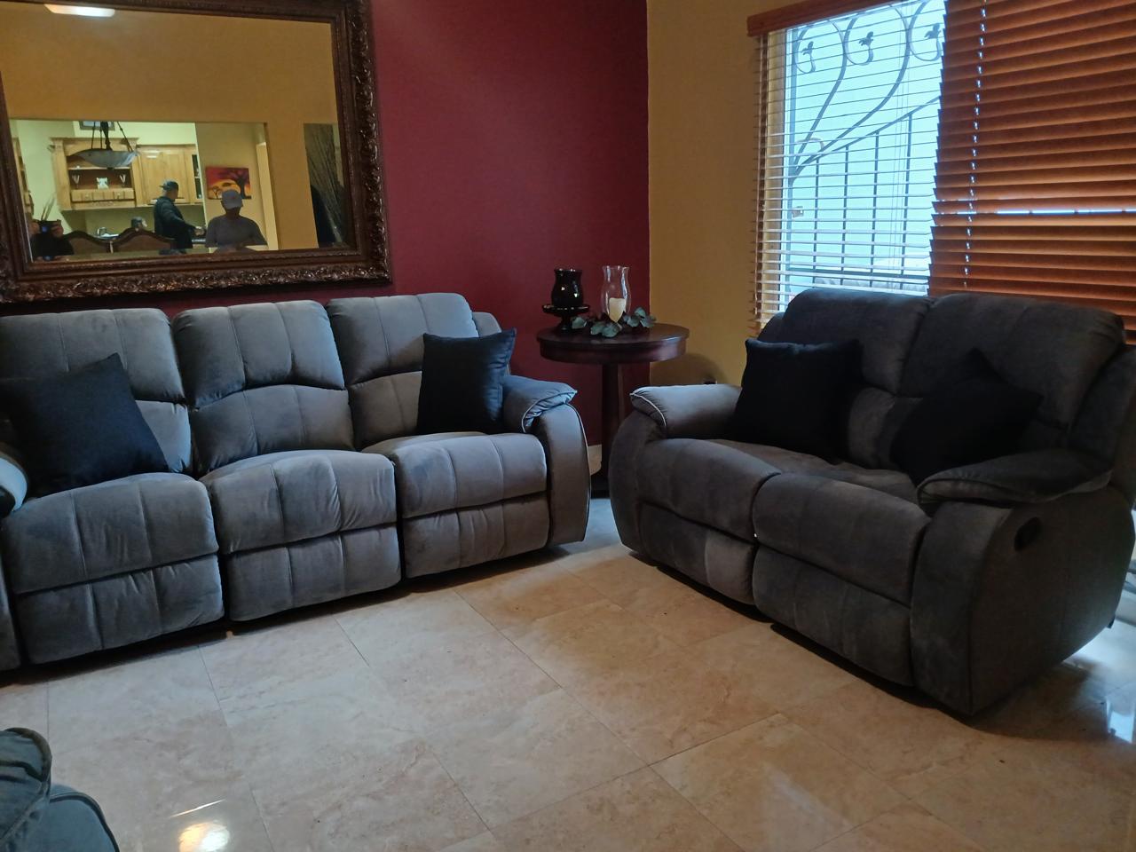 Juego de sillones reclinables en gris